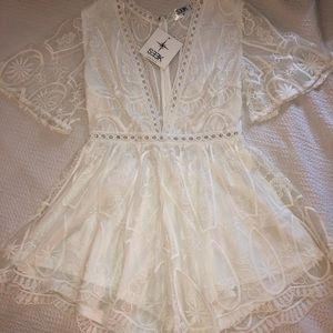 BEAUTIFUL EMBROIDERED WHITE ROMPER